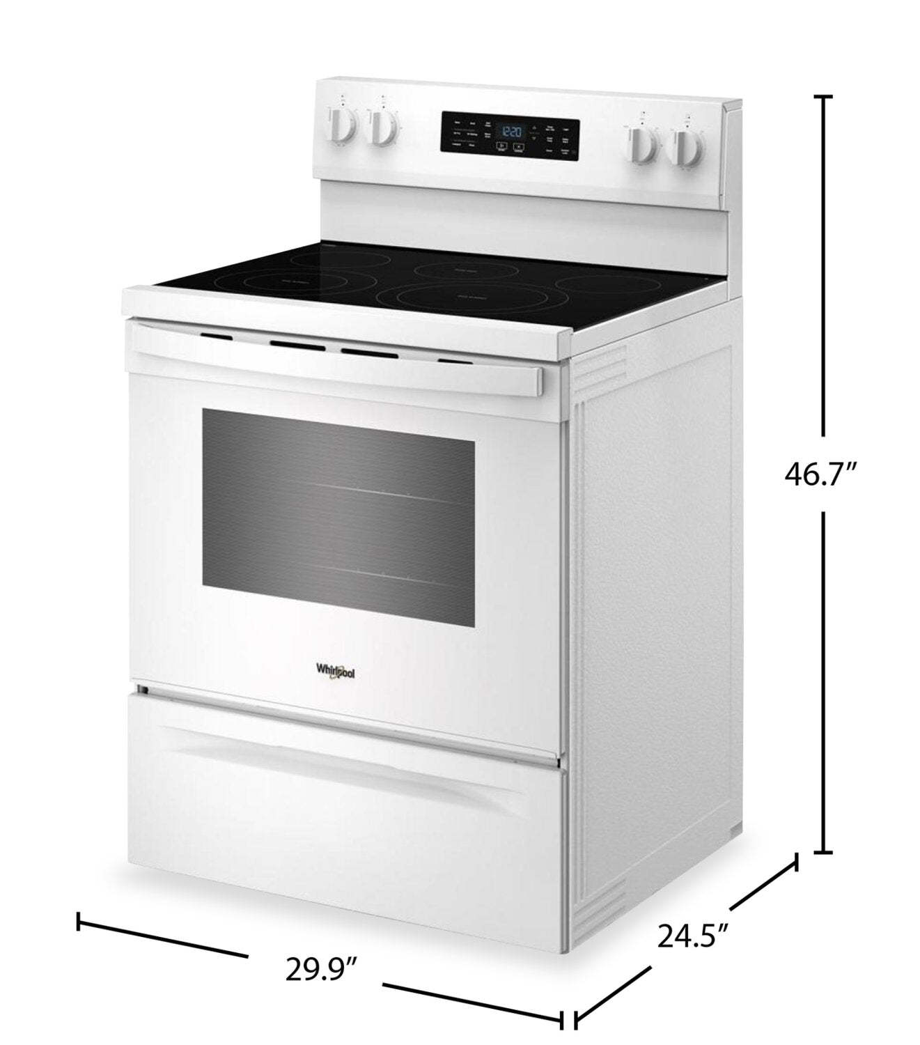 Cuisinière électrique Whirlpool de 5,3 pi3 avec cuisson à air – blanche - YWFES5730SW