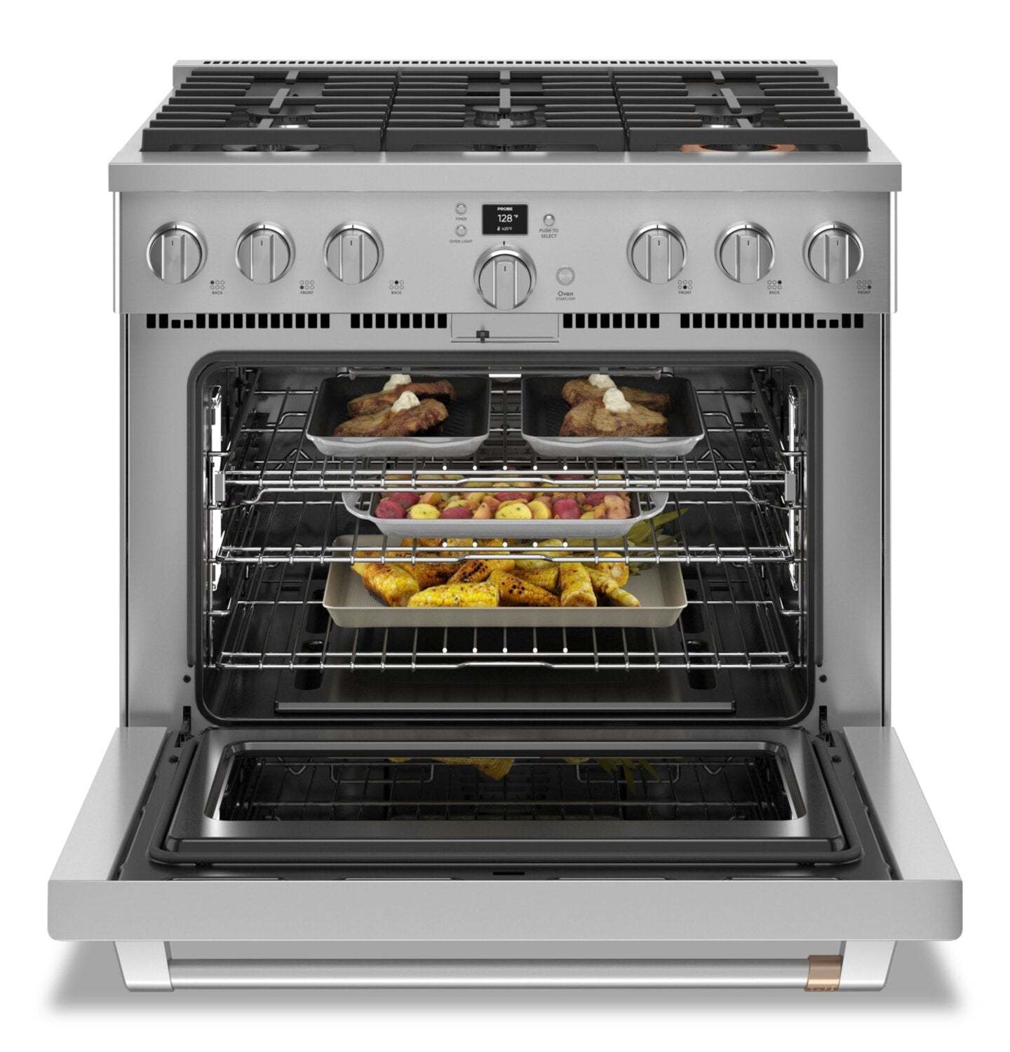 Cuisinière intelligente à gaz Café de 6,2 pi³ avec convection européenne véritable et grilles autone…