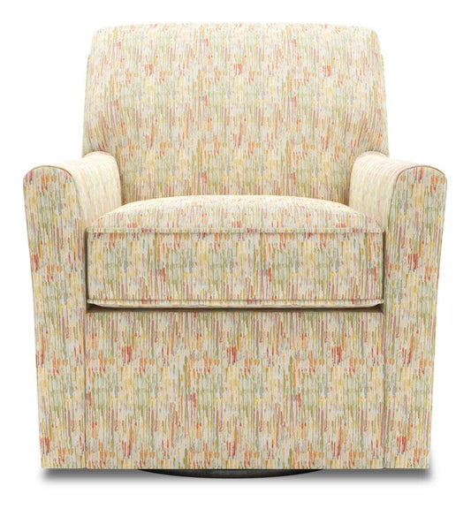 Fauteuil d’appoint pivotant personnalisable Sofa Lab de 31 po fabriqué au Canada en tissu - Garden multicolore | SWIV1141