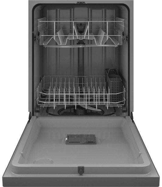 GE 24 59 dBA Built-In Front-Control Dishwasher with Piranha Hard Food Disposer - Stainless - GDF510… | Lave-vaisselle encastré GE de 24 po et de 59 dBA avec commandes à l’avant et broyeur d’aliments soli…