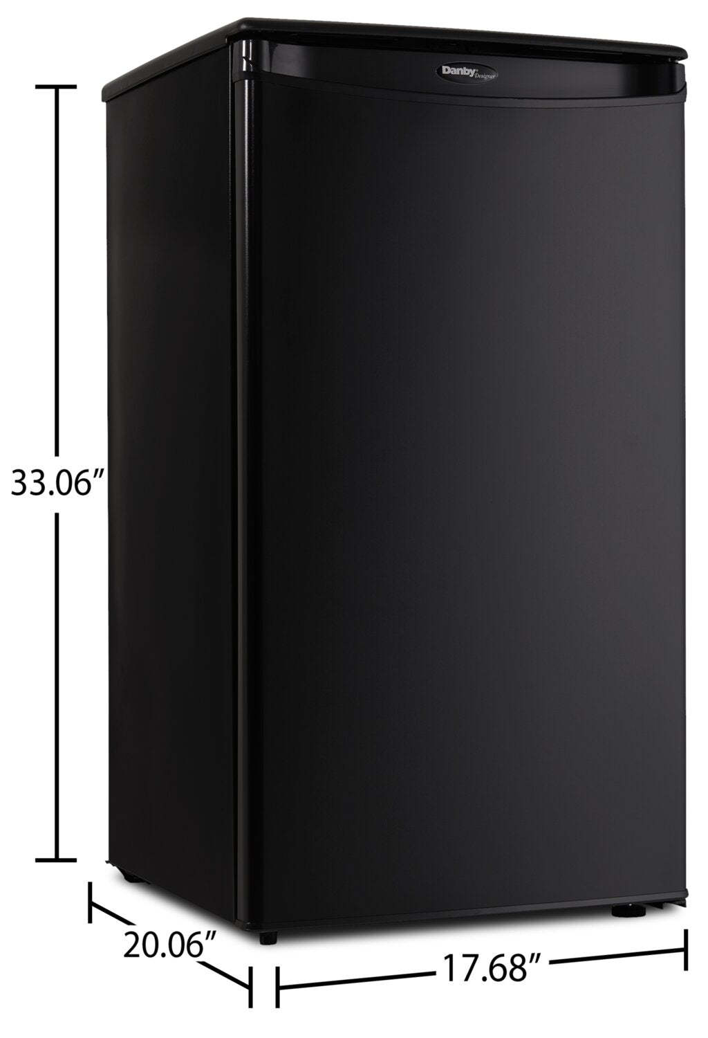 Danby 17,7 3,3 Cu. Fort. Mini-réfrigérateur à une porte - Noir - DAR033A1BDD | Mini réfrigérateur Danby de 3,3 pi³ et de 17,7 po à 1 porte - noir - DAR033A1BDD