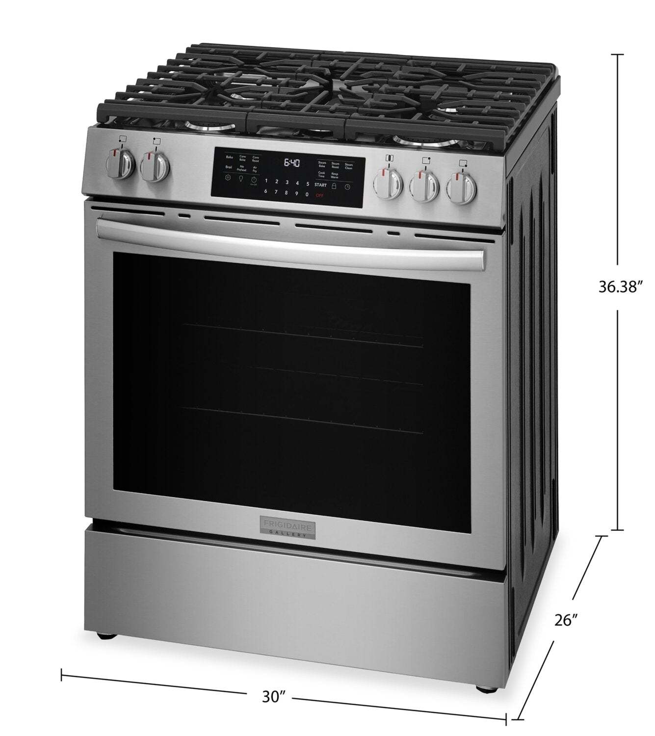 Cuisinière à gaz Frigidaire Gallery de 5,1 pi3 avec friture à air - acier inoxydable - GCFG3059BF
