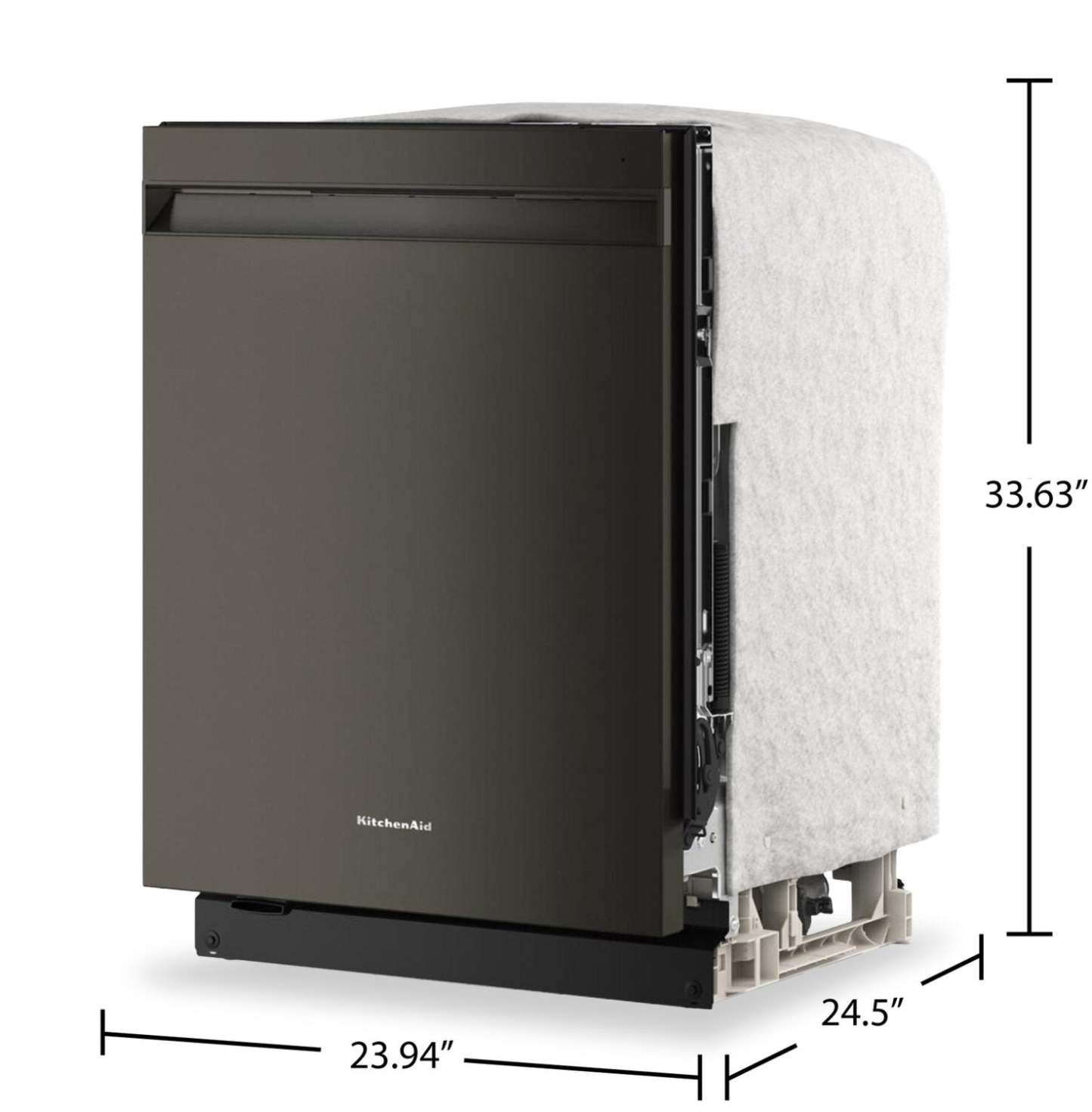 Lave-vaisselle KitchenAid de 24 po et de 44 dBA avec troisième panier 360° Max JetsMC - minerai noir - KDPS724SBE