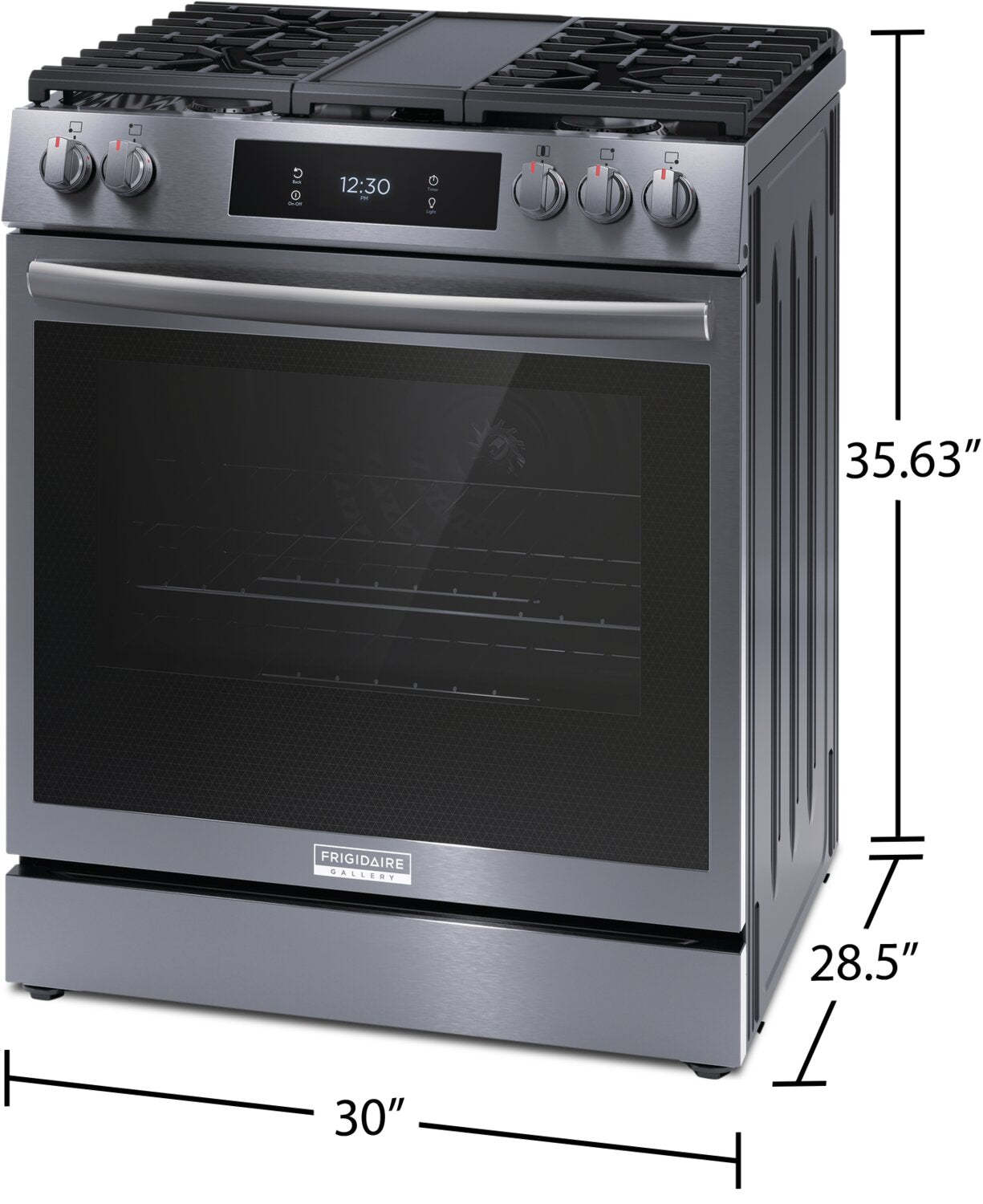 Cuisinière à gaz Frigidaire Gallery de 6 pi³ avec convection totale et friture à air - finition résistante aux taches® noire…