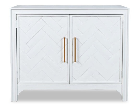 Armoire d'appoint en bois massif Keena 40 - Blanc|Armoire décorative Keena de 40 po en bois massif - blanche
