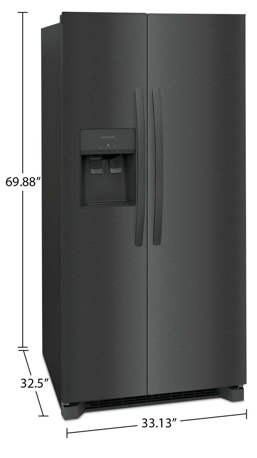 Réfrigérateur Frigidaire de 22,3 pi³ et de 33 po de profondeur standard à compartiments juxtaposés - Acier inoxydable noir - FRS…