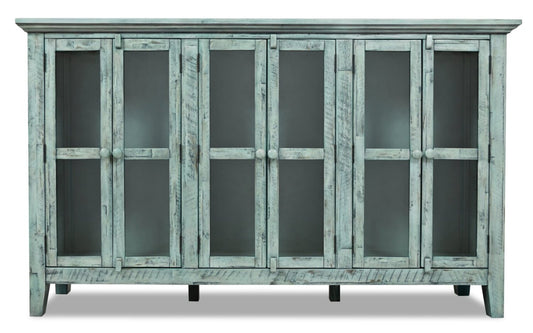 Rocco 70 6-Door Large Accent Cabinet - Vintage Blue|Grande armoire décorative Rocco de 70 po avec 6 portes - bleu antique