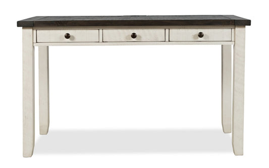 Madison County 50 Office Office Desk with 3-Drawers - Vintage White with Barnwood Brown |Bureau Madison County de 50 po à 3 tiroirs - blanc rétro avec brun de style bois de grange