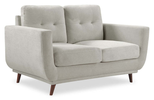 Cosmo 57 Fabric Loveseat with Tufted Back Cushions - Grey | Causeuse Cosmo de 57 po en tissu avec coussins de dossier capitonnés - gris