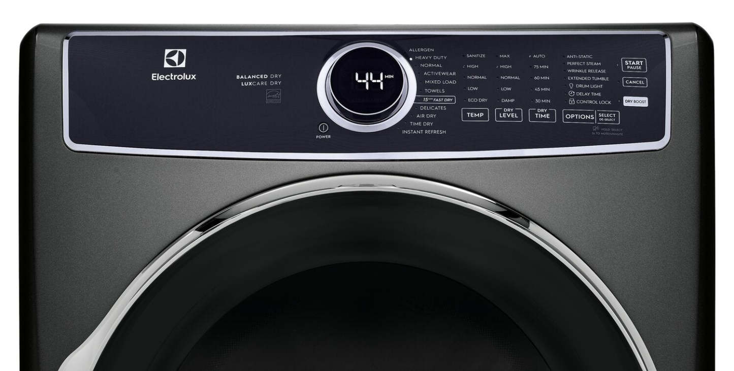 Electrolux 5.2 Cu. Ft. Front-Load Washer and 8 Cu. Ft. Gas Dryer - Titanium | Laveuse à chargement frontal de 5,2 pi³ et sécheuse à gaz de 8 pi³ - Titane | ELFL763G