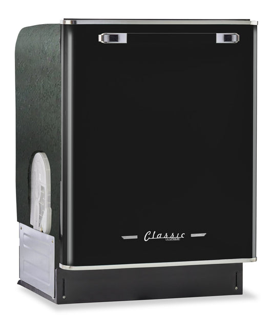 Lave-vaisselle Classic Rétro par Unique de 24 po et de 45 dBA avec commandes sur le dessus - noir minuit - UGP-24CR DW B | U24CRDWB