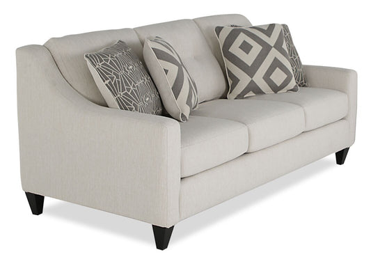 Fabriqué au Canada, canapé Kylie 78 de Cindy Crawford Home en tissu d'apparence lin avec pattes en bois - perle Zeus