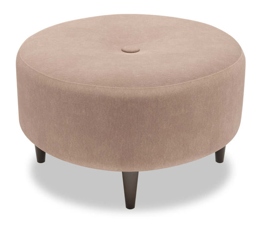 Pouf The Curve 31 en tissu aspect lin - Pax Wicker Brown | Fabriqué au Canada | CURV3349