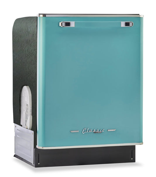 Lave-vaisselle Classic Rétro par Unique de 24 po et de 45 dBA avec commandes sur le dessus - turquoise brume marine - UGP-24CR DW T | U24CRDWT