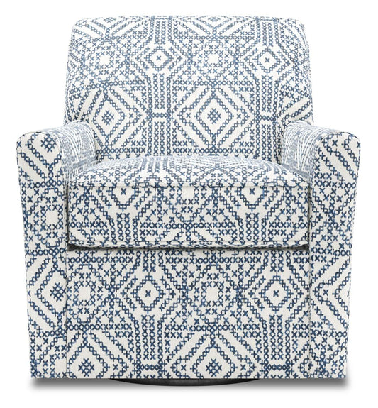 Fauteuil d'appoint pivotant personnalisable Sofa Lab de 31 po fabriqué au Canada en tissu - Encre multicolore | SWIV1156