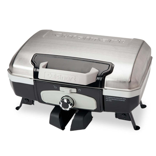 Gril à gaz portatif de table Petite Gourmet de Cuisinart - Argent - CGG-180TS-C | Barbecue de table à gaz portatif Petit gourmet de Cuisinart - argenté - CGG-180TS-C | CGG180TS