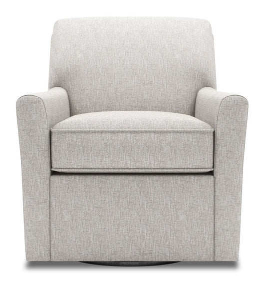 Fauteuil d’appoint pivotant personnalisable Sofa Lab de 31 po fabriqué au Canada en tissu - argenté Luxury Silver | SWIV2793