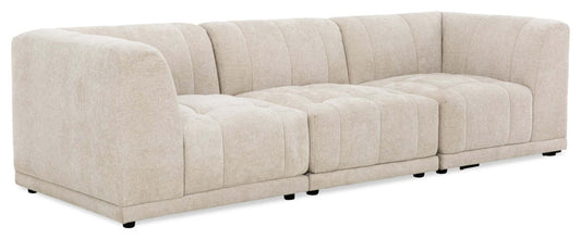 Sofa modulaire Oaklyn Kort & Co. de 109 po en tissu avec coussins de siège capitonnés - beige