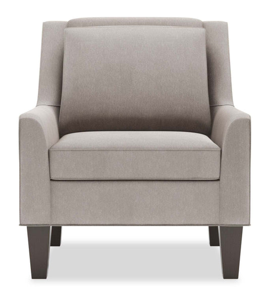 Fauteuil d’appoint club Sofa Lab personnalisable en tissu d’apparence lin de 29 po avec pattes en bois - gris Pax Slate | Made in Canada Sofa Lab Customizable Club 29 Linen-Look Fabric Accent Chair with Wood Legs - Pax Slate Grey | CLUB3049