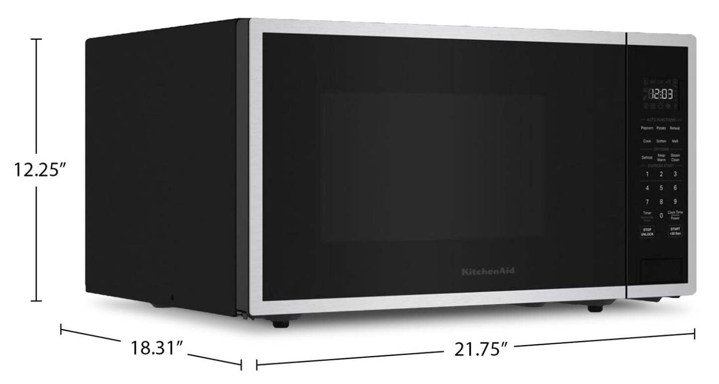KitchenAid 1,6 Cu. Fort. Micro-ondes de comptoir – Acier inoxydable PrintShield - YKMCS122SPS | Four à micro-ondes de comptoir KitchenAid de 1,6 pi3 - acier inoxydable PrintShieldMC - YKMCS122SPS