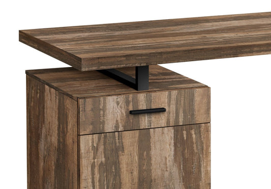 Bureau réversible Remi 47.25 avec tiroir et armoire - Brun|Bureau réversible Remi de 47,25 po avec tiroir et armoire - brun