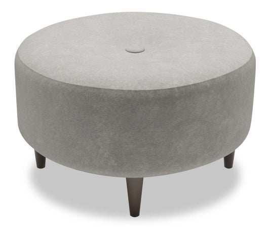 Fabriqué au Canada Sofa Lab personnalisable Pouf en tissu velours The Curve 31 - Gris platine | Pouf The Curve de Sofa Lab de 31 po fabriqué au Canada en tissu de velours - gris Platinum Grey | CURV3588