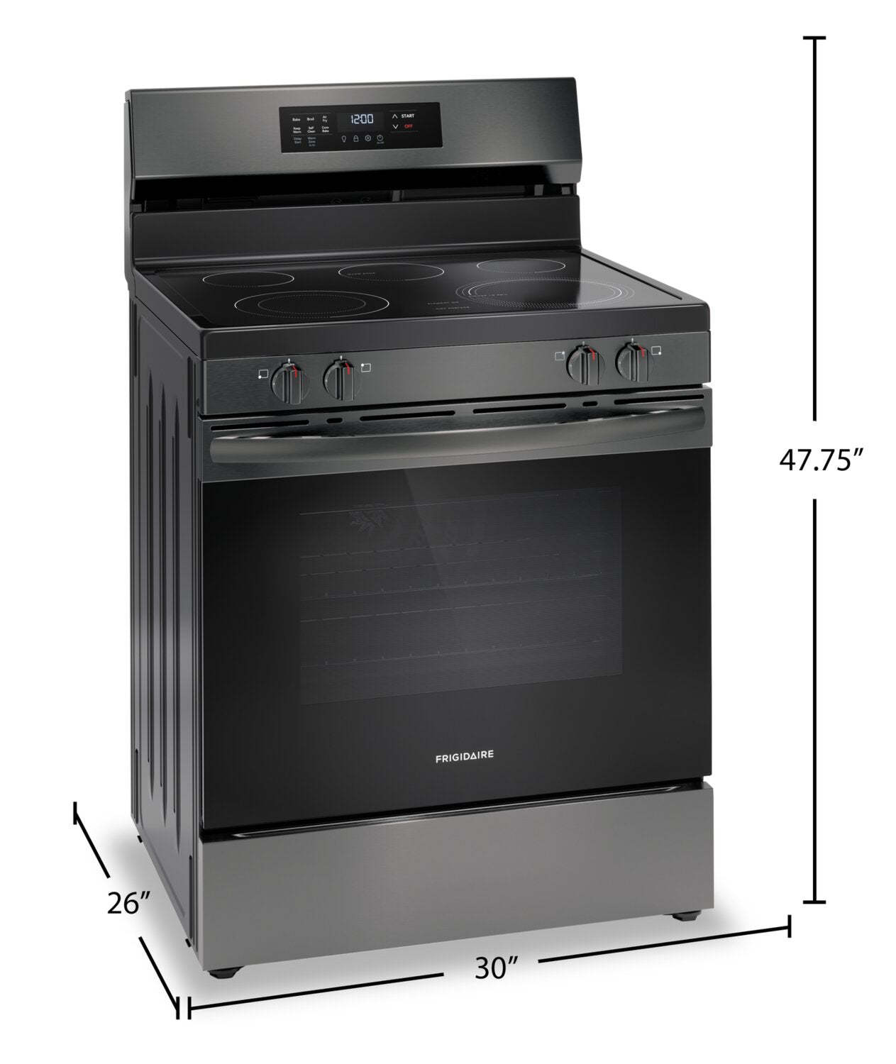 Cuisinière électrique Frigidaire de 5,3 pi³ avec friture à air et cuisson par convection - acier inoxydable noir - FCR…