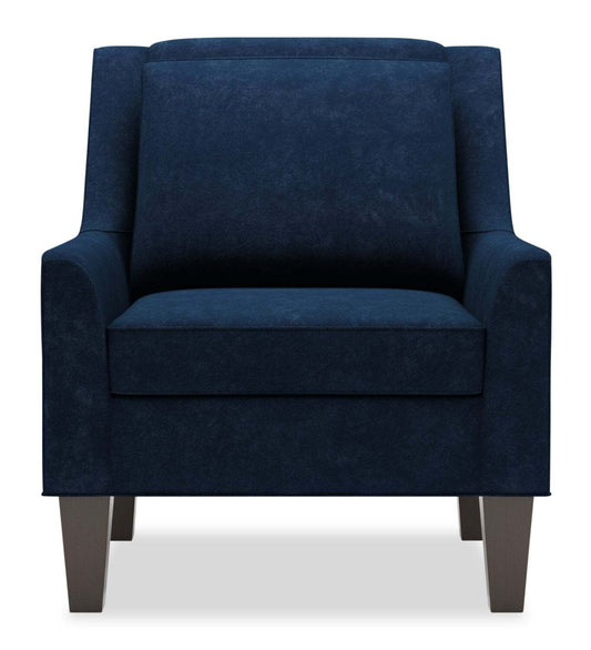 Fauteuil d’appoint club Sofa Lab personnalisable en tissu de velours de 29 po avec pattes en bois - bleu royal | Fauteuil d’appoint club Sofa Lab de 29 po fabriqué au Canada en tissu de velours avec pattes en bois - bleu royal | CLUB3188