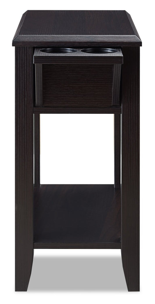 Torry 11.5 Chairside Table with Drawer - Red Cocoa|Table de fauteuil Torry de 11,5 po avec tiroir - rouge cacao