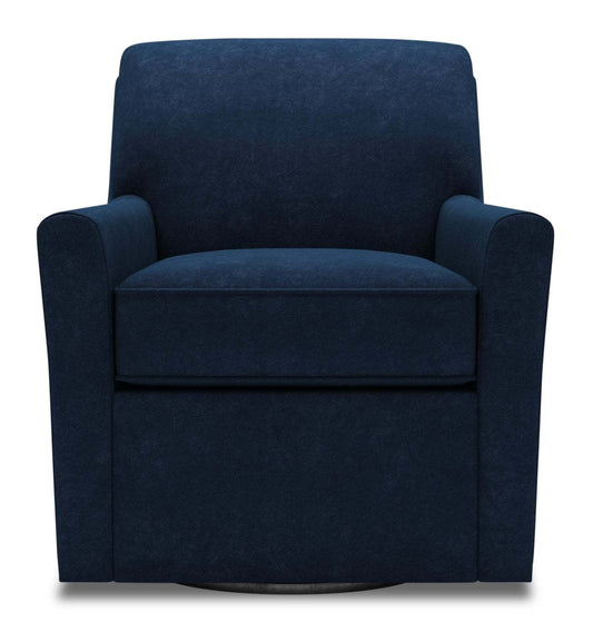 Fauteuil d’appoint pivotant personnalisable Sofa Lab de 31 po fabriqué au Canada en tissu de velours - bleu royal | SWIV3188