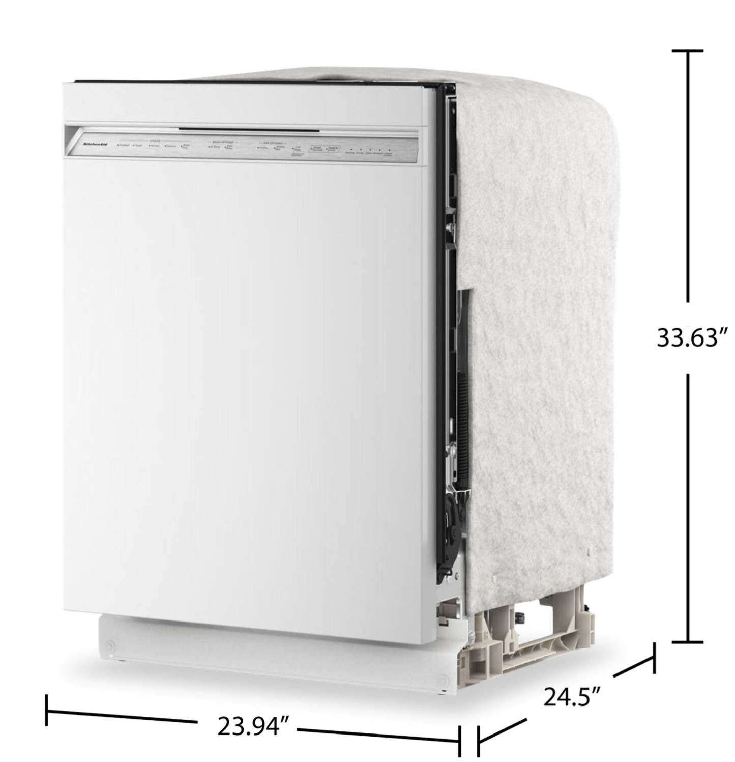 Lave-vaisselle KitchenAid de 24 po et de 47 dBA avec panier à ustensiles sur le troisième niveau - blanc - KDFS224SWH