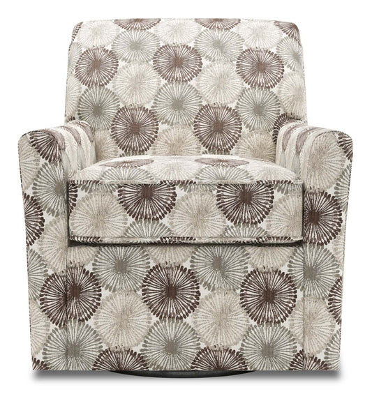 Fauteuil d'appoint pivotant personnalisable Sofa Lab de 31 po fabriqué au Canada en tissu - Stone multicolore | SWIV1158