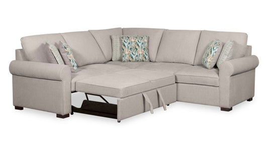Scott Living Haven 3-Piece Chenille Fabric Sleeper Sectional - Grey | Sofa-lit sectionnel Haven de Scott Living 3 pièces en tissu de chenille - gris