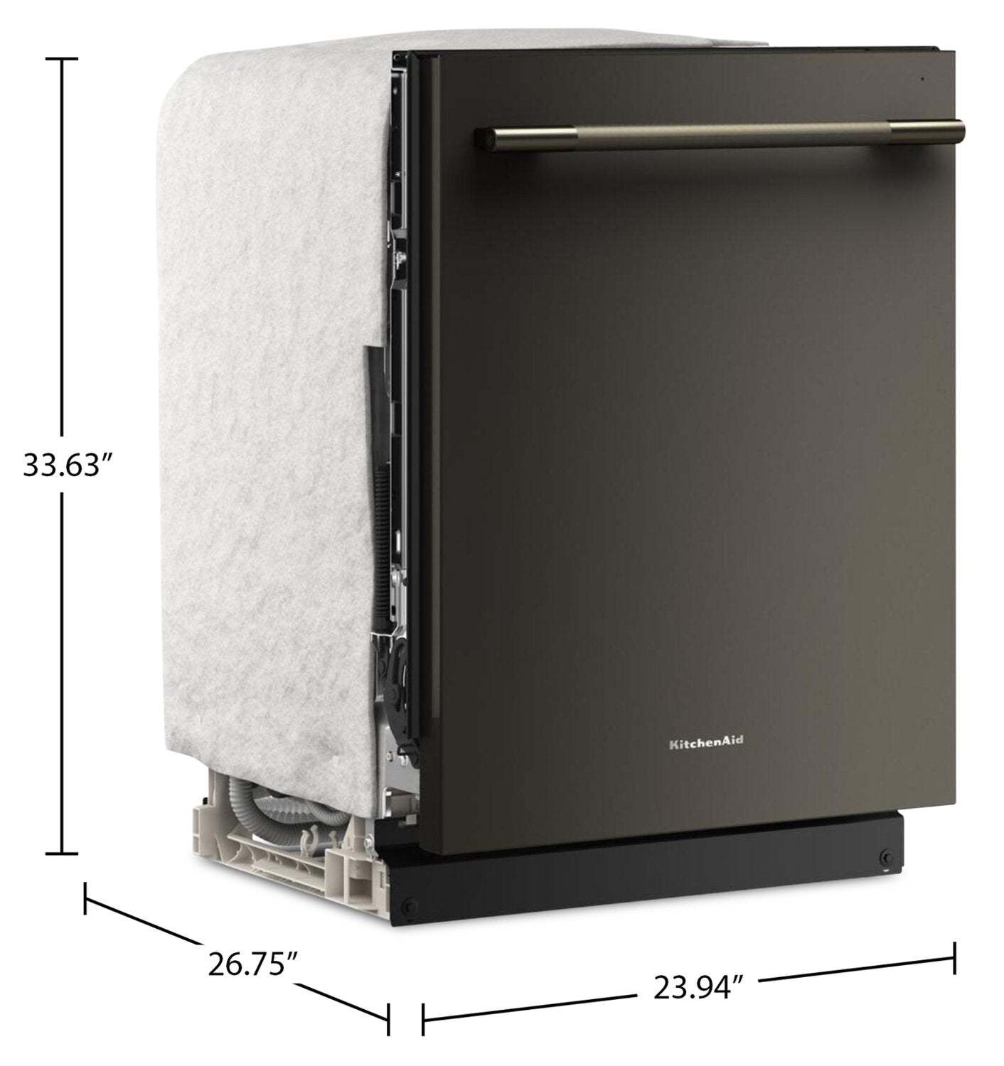 Lave-vaisselle KitchenAid de 24 po et de 41 dBA avec 3e panier à jets - minerai noir - KDTS324SBE