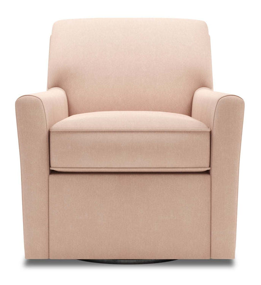 Fauteuil d'appoint pivotant personnalisable Sofa Lab de 31 po en tissu d'apparence lin fabriqué au Canada - rose Pax Rose | SWIV3249