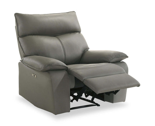 Matteo 42 Fauteuil à inclinaison électrique en cuir véritable - gris Aviarah | Fauteuil à inclinaison électrique Matteo de 42 po en cuir véritable - gris Aviarah | MATTGYPC
