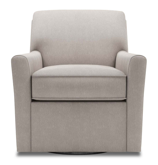 Fauteuil d’appoint pivotant personnalisable Sofa Lab de 31 po en tissu d’apparence lin fabriqué au Canada - gris Pax Slate | SWIV3049
