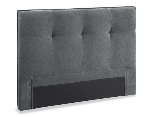 Amos Upholstered Headboard in Charcoal Fabric, Tufted - Full Size | Tête de lit rembourrée Amos en tissu anthracite capitonné - format lit double