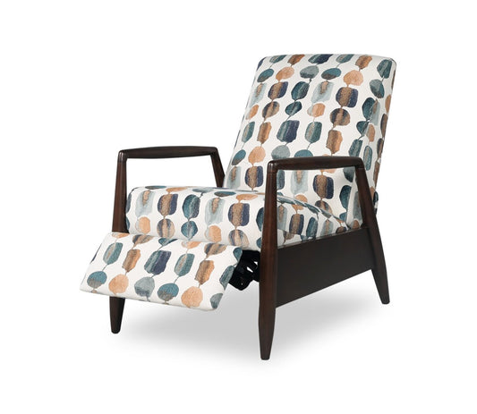 Raven 28,5 Fauteuil d’appoint à inclinaison par poussée en tissu de chenille - bleu sarcelle multicolore