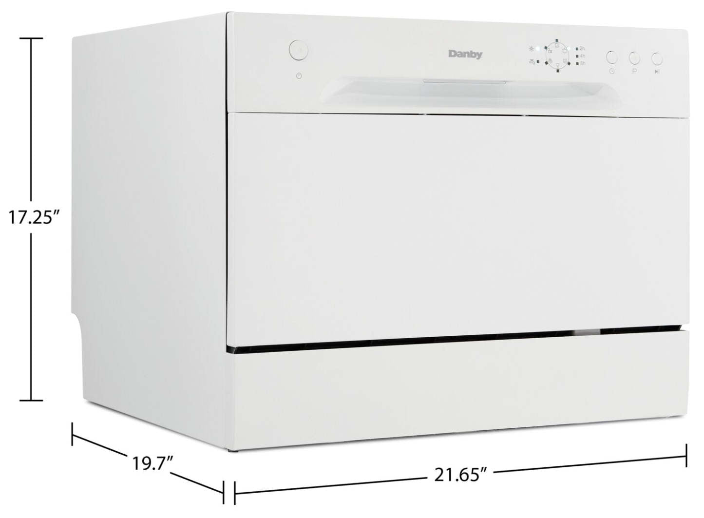 Lave-vaisselle Danby 21,7 52 dBA à commande frontale - Blanc - DDW621WDB | Lave-vaisselle Danby de 21,7 po et de 52 dBA avec commandes à l'avant - blanc - DDW621WDB