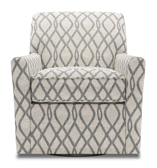 Fauteuil d’appoint pivotant personnalisable Sofa Lab de 31 po fabriqué au Canada en tissu - gris acier | SWIV1153