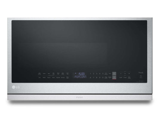 LG 2,1 Cu. Fort. Micro-ondes à grande portée avec ExtendaVent™ et cuisson par capteur - Acier inoxydable anti-taches… | Quatre à micro-ondes à hotte intégrée LG de 2,1 pi³ avec ExtendaVentMC et cuisson par capteur - acier …