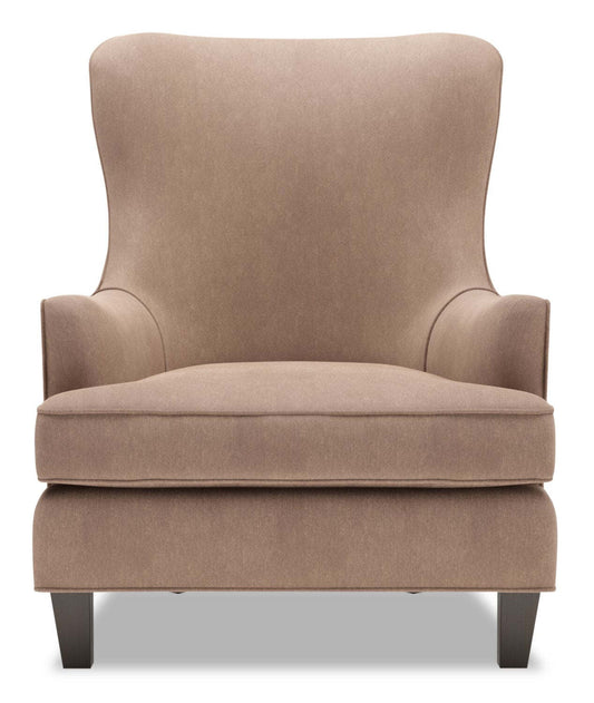 Fauteuil d’appoint à oreilles Sofa Lab personnalisable de 32 po en tissu d’apparence lin fabriqué au Canada - brun Pax Wicker | WING3349