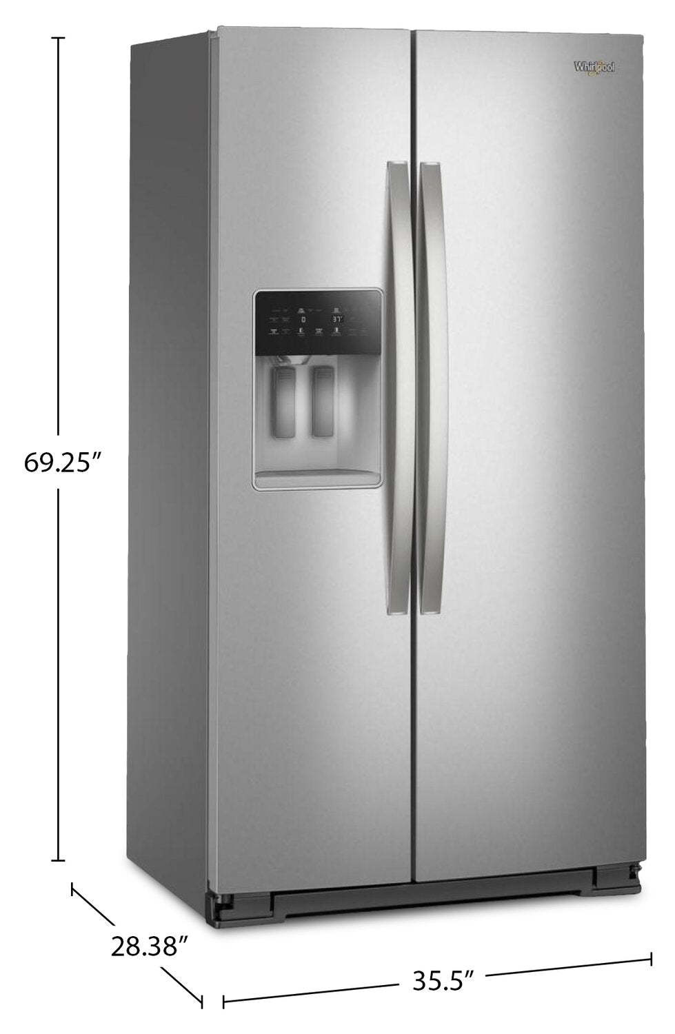 Réfrigérateur Whirlpool de 36 po et de 21 pi³ à compartiments juxtaposés - acier inoxydable résistant aux traces de doigts - WRSC5536RZ | Whirlpool 36 21 Cu. Ft. Side-by-Side Refrigerator - Fingerprint-Resistant Stainless - WRSC5536RZ