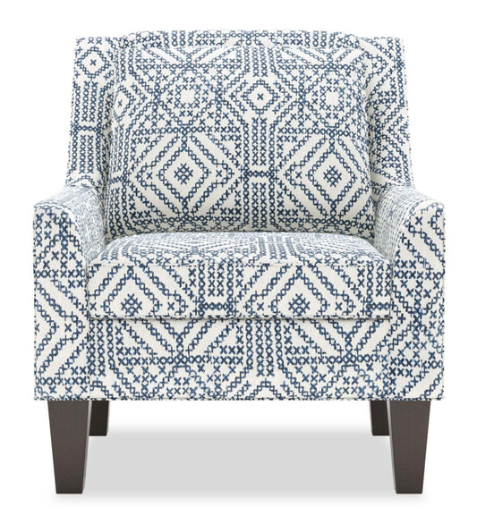 Fauteuil d’appoint club Sofa Lab personnalisable de 29 po fabriqué au Canada en tissu avec pattes en bois - Ink multicolore | CLUB1156