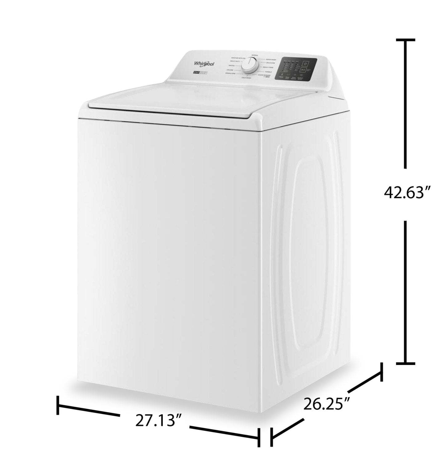 Bain à remous 4,8 Cu. Fort. Laveuse à chargement par le haut avec agitateur amovible 2 en 1 - WTW4107SW | Laveuse Whirlpool à chargement par le haut de 4,8 pi3 avec agitateur amovible 2 en 1 - WTW4107SW