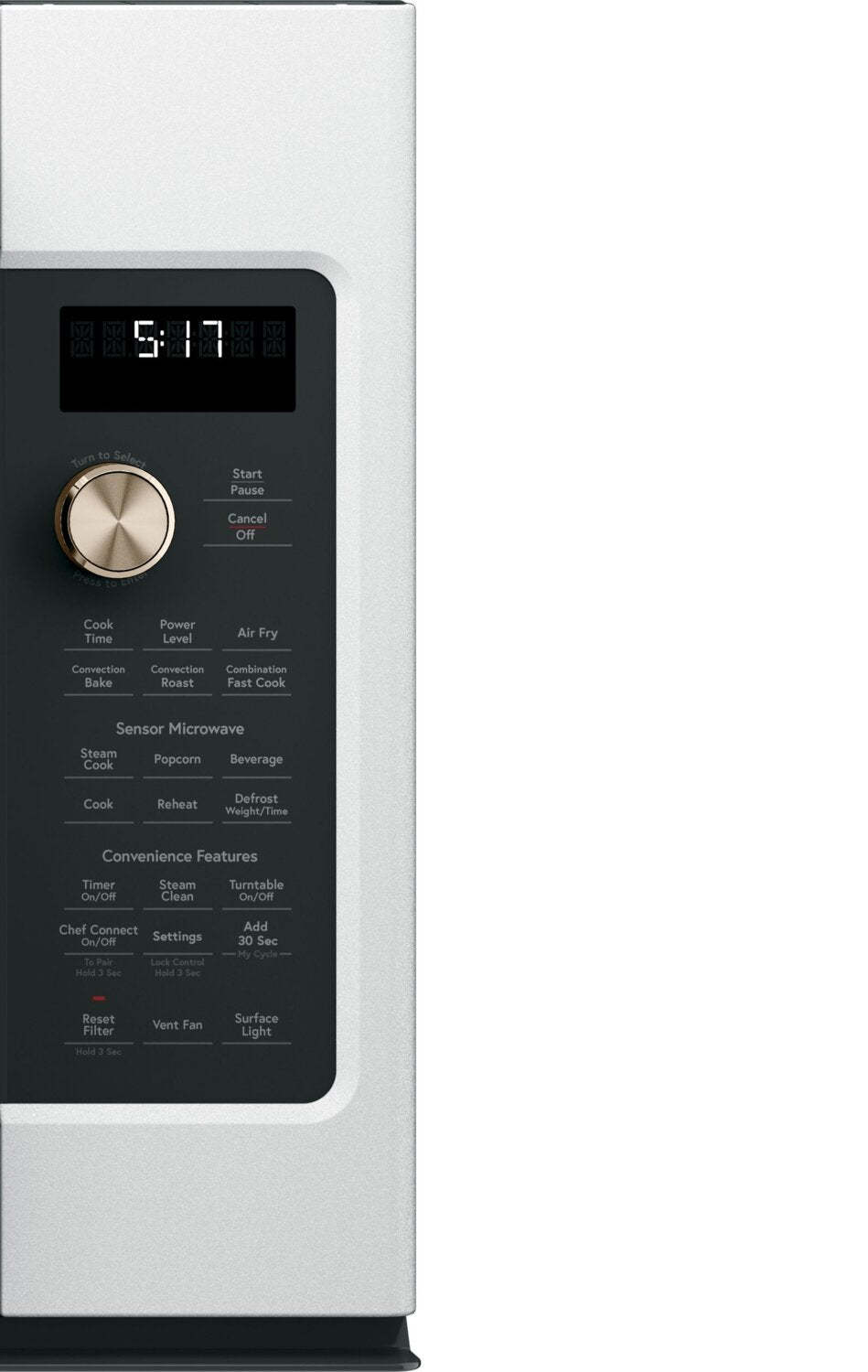 Four à micro-ondes à hotte intégrée Café de 1,7 pi³ avec convection et friture à air - blanc mat - CVM517P4RW2