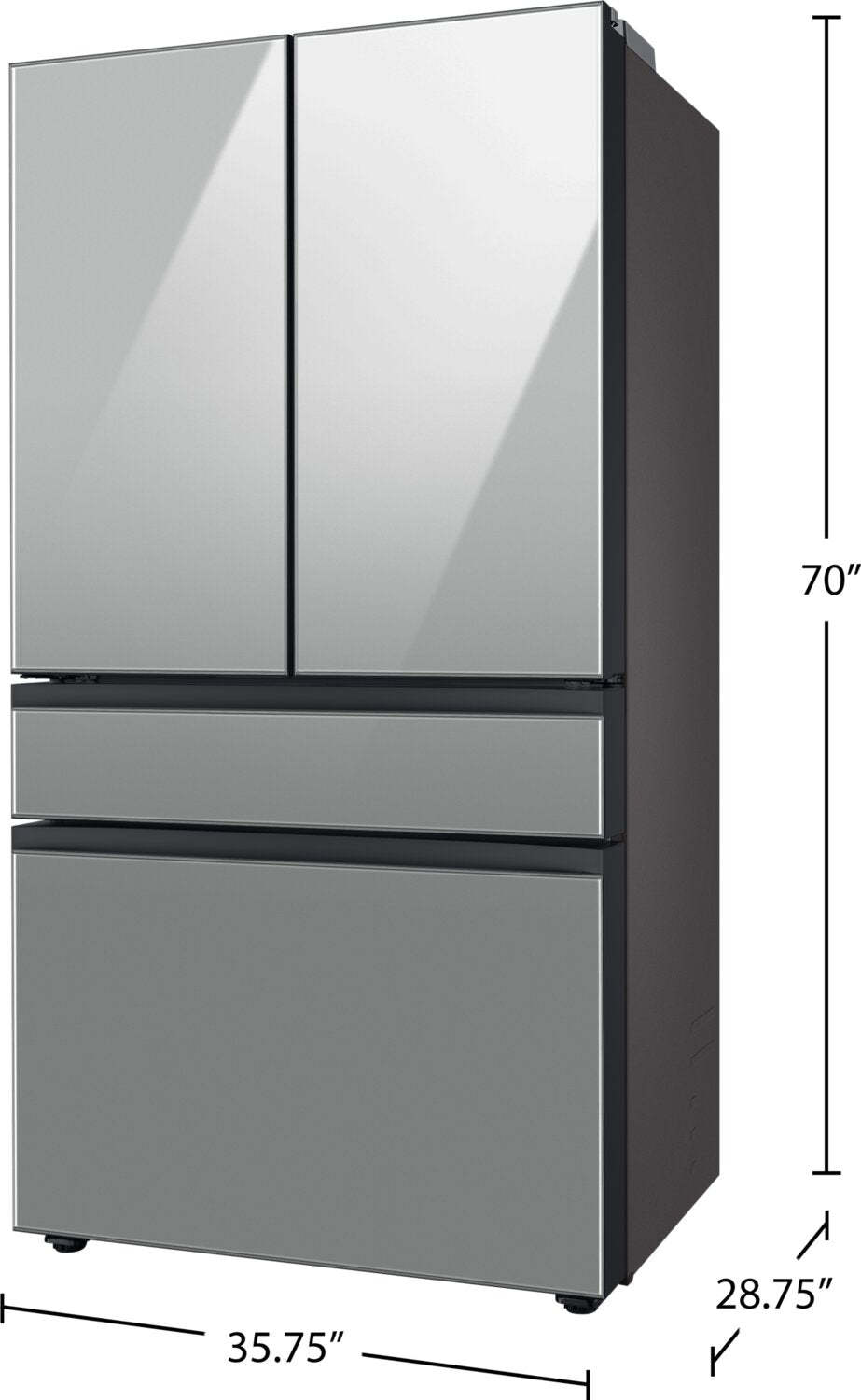Réfrigérateur 4 portes BESPOKE Samsung de 22,8 pi³ et de 36 po de profondeur comptoir - acier inoxydable - RF23BB8600QLA…