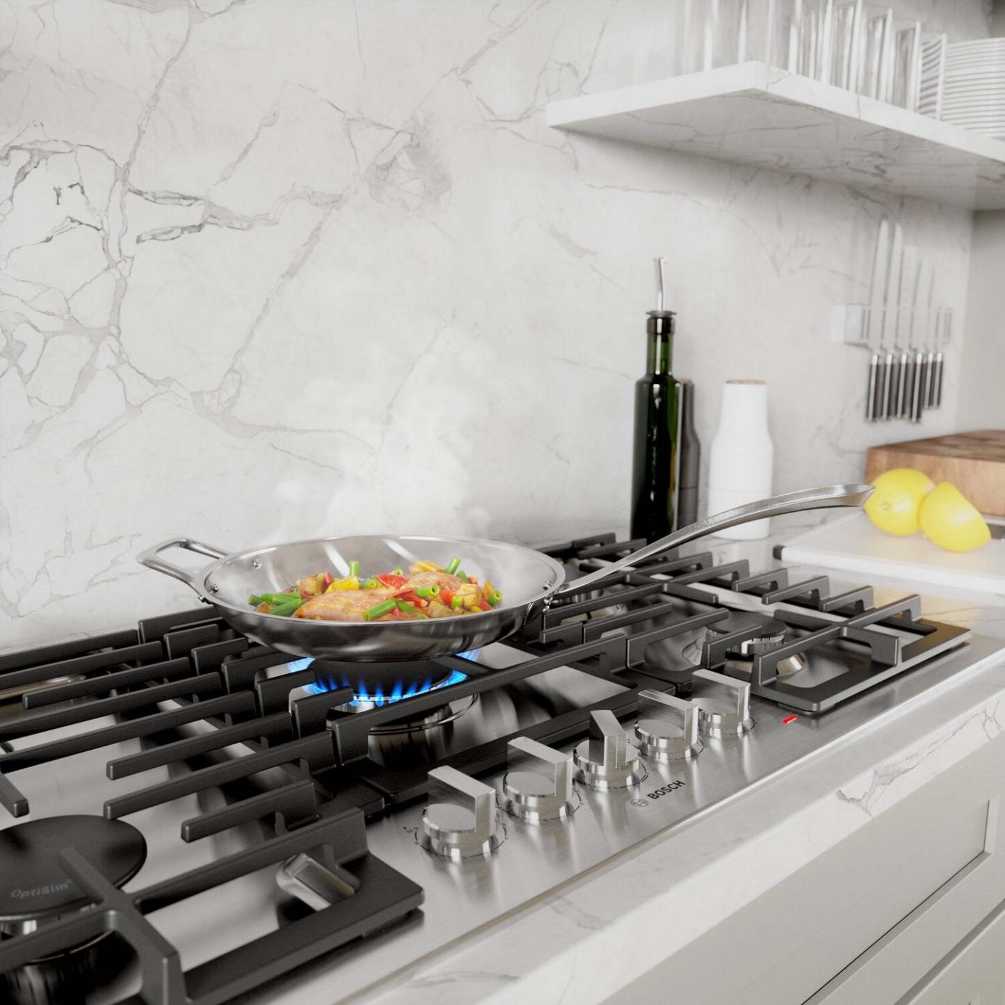 Surface de cuisson à gaz Bosch de série 500 de 30 po avec brûleur OptiSimMD - NGM5059UC | NGM505UC