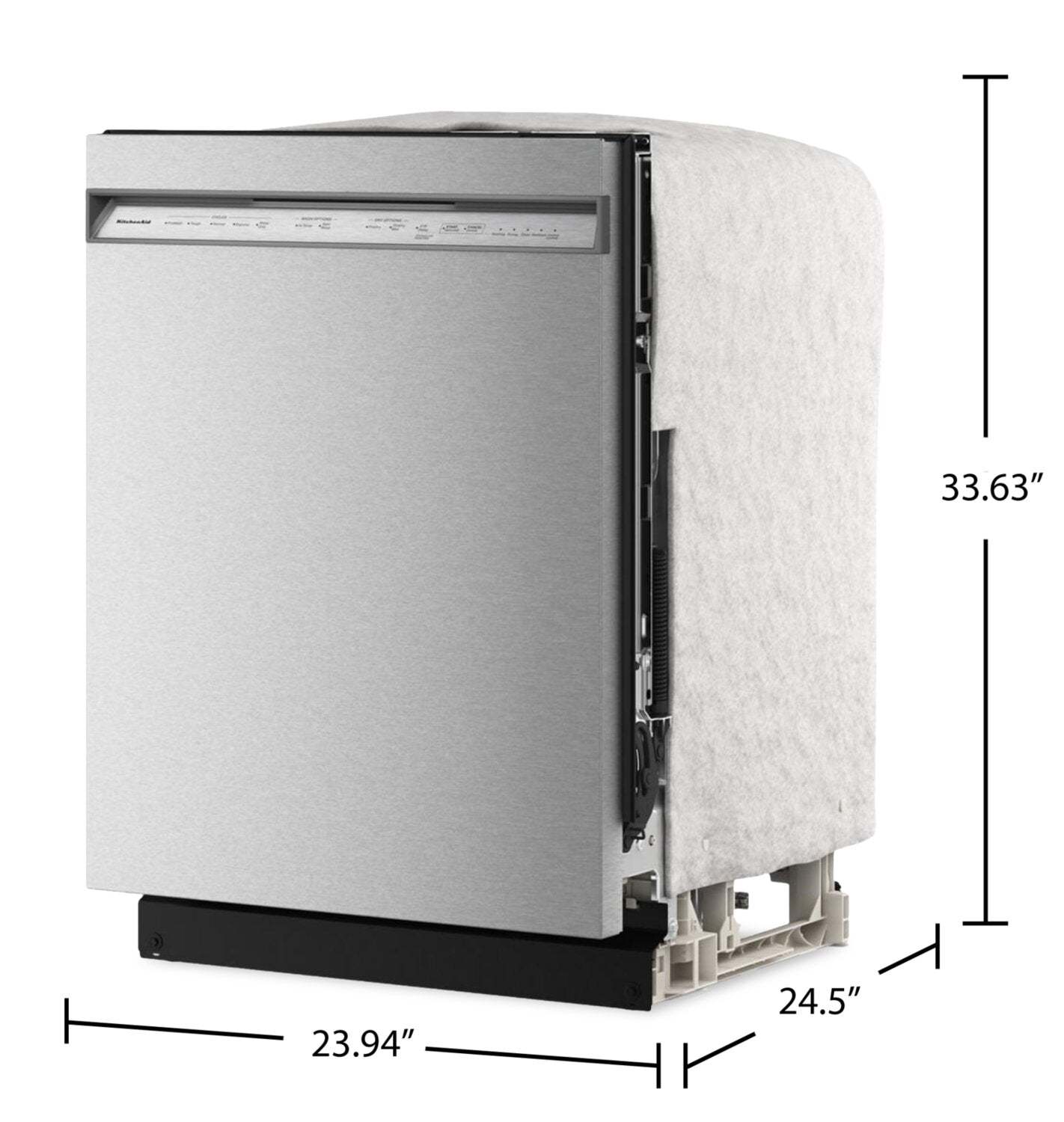 Lave-vaisselle KitchenAid de 24 po et de 47 dBA avec panier à ustensiles sur le troisième niveau - acier inoxydable PrintShieldMC - KDFS224SPS